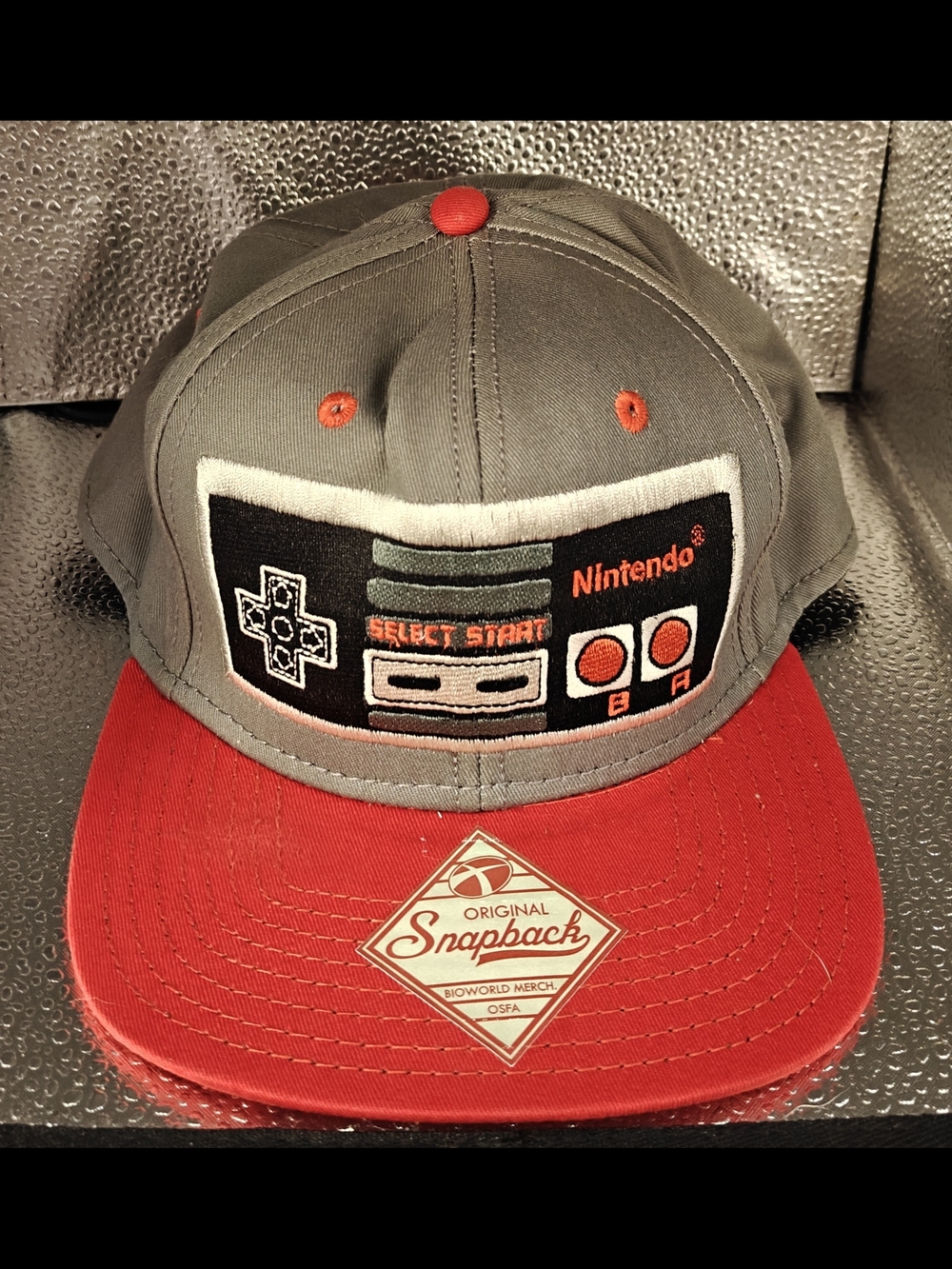 Nintendo Gray and Red Snapback Hat with Controller Patch